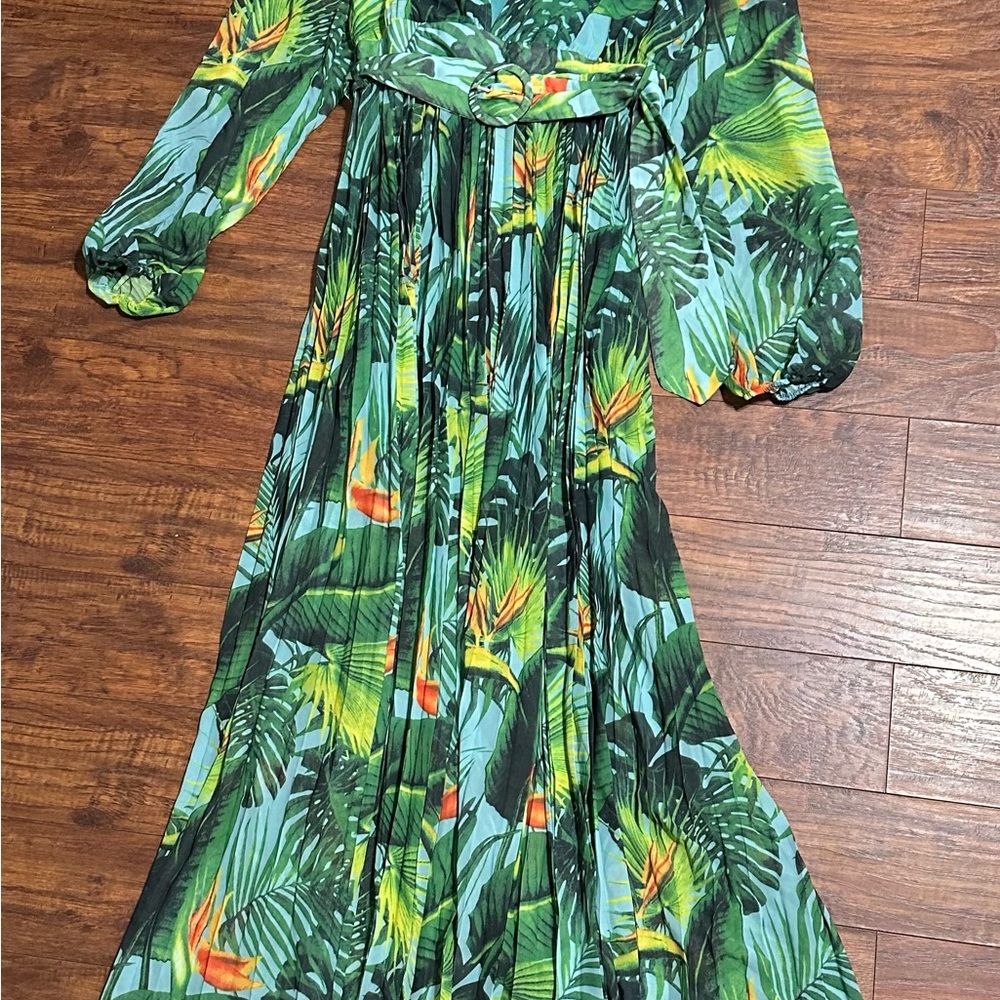Fashion Nova Tropical Green Maxi Dress